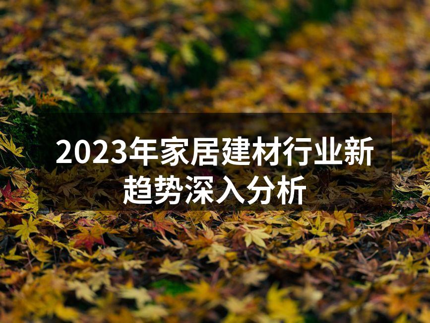 2023年家居建材行业新趋势深入分析
